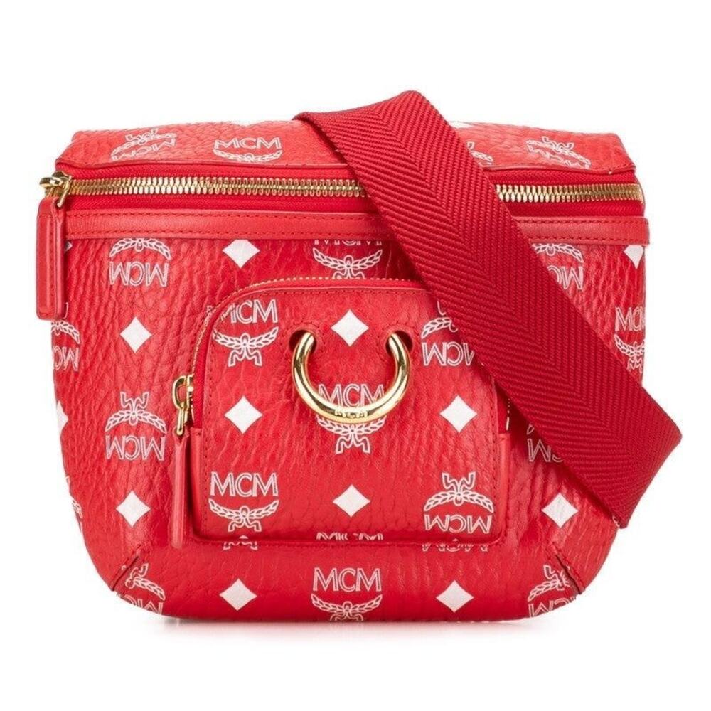 MCM Visetos New Year Collection Shoulder Bag Red